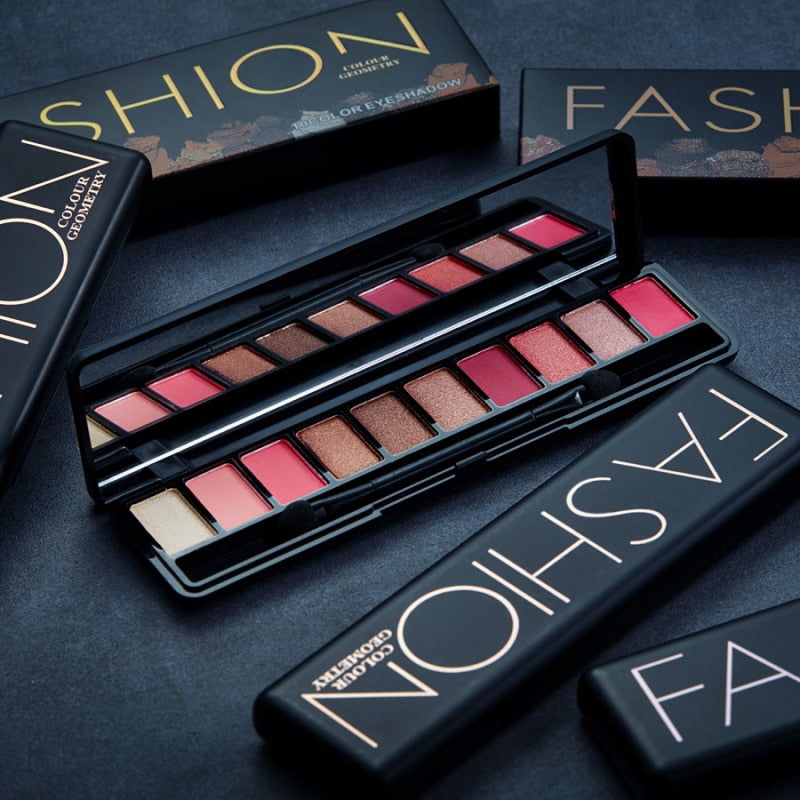 10 Colors Geometric Matte Glitter Palette