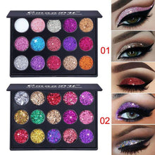 Load image into Gallery viewer, 15 Color Glitter Eye Shadow Palette
