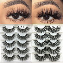Load image into Gallery viewer, 5 Pairs 2 Styles 3D  Fluffy Wispy Thick Lashes