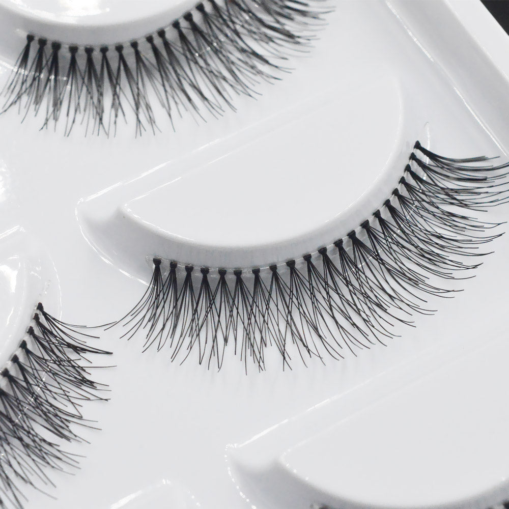 5 Pairs Natural Black Long Sparse Cross Eyelashes